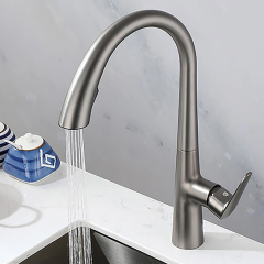 VÒI RỬA CHÉN NÓNG LẠNH DÂY RÚT NANO XÁM HI-6343