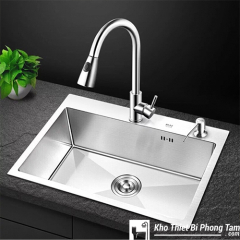 CHẬU CHÉN 1 HỘC INOX 304 HI-C08IN