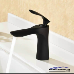 VÒI RỬA LAVABO NÓNG LẠNH SƠN TĨNH ĐIỆN ĐEN -5218