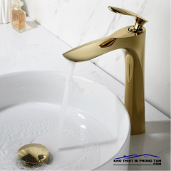 VÒI RỬA LAVABO NÓNG LẠNH MẠ VÀNG -5302V