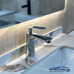 VÒI RỬA LAVABO NÓNG LẠNH ĐỒNG THAU MẠ CROM -5201