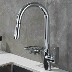 VÒI RỬA CHÉN NÓNG LẠNH DÂY RÚT ĐỒNG THAU MẠ CREOME HI-6342