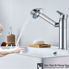 Vòi Lavabo Nóng Lạnh Cổ Xoay 720 Độ Đa Chiều Bóng -263