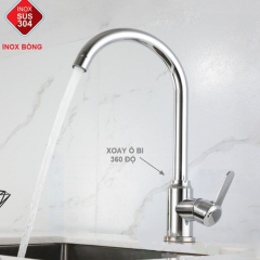 VÒI RỬA CHÉN NÓNG LẠNH INOX 304 SÁNG BÓNG CAO CẤP HI-6321