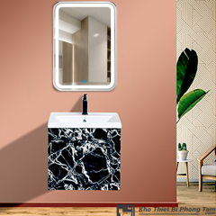 Lavabo Tủ Nhựa PVC Gương LED Cao cấp HI-T7551Đ