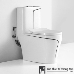 Bồn Cầu Trắng Viền Đen BC-1C104