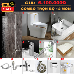 COMBO THIẾT BỊ PHÒNG TẮM TRỌN BỘ 12 MÓN CAO CẤP HI-CB2
