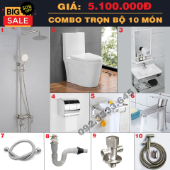 COMBO THIẾT BỊ PHÒNG TẮM TRỌN BỘ 10 MÓN CAO CẤP HI-CB14