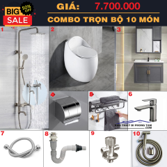 TRỌN BỘ 1O MÓN PHÒNG TẮM NÓNG LẠNH XÁM CB20