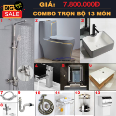 TRỌN BỘ COMBO 13 MÓN NHÀ TẮM NÓNG LẠNH XÁM CB27