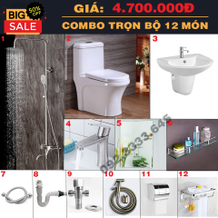COMBO THIẾT BỊ PHÒNG TẮM TRỌN BỘ 12 MÓN CAO CẤP HI-CB1