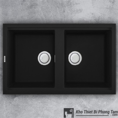 CHẬU CHÉN ĐÁ GRANITE 2 HỘC CAO CẤP HI-26CĐ