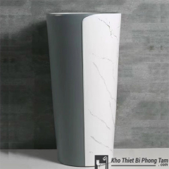 LAVABO TRỤ ĐỨNG LIỀN KHỐI TRẮNG XÁM HI-LA37