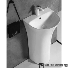 (NEW)LAVABO TRỤ ĐỨNG LIỀN KHỐI HI-LA22
