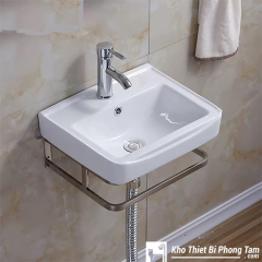 Chậu lavabo treo tường vuông LA-01V
