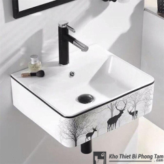 Lavabo vuông treo tường hình hưu LA-12