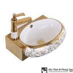 Lavabo treo tường hoa văn LA-04HV