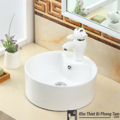 Lavabo Đặt Bàn Trẻ Em Tròn Trắng HI-LA40