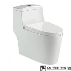 (NEW)Bồn Cầu 1 Khối Lùn Nắp Đầy BC-5C398