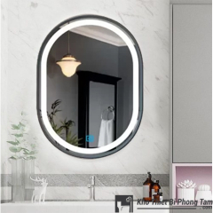 GƯƠNG LED CẢM ỨNG BẦU DỤC CAO CẤP VIỀN ĐEN HI-GL107Đ