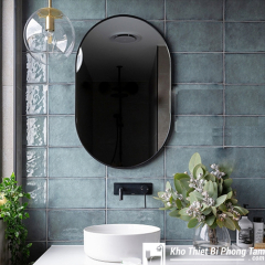 GƯƠNG BẦU DỤC VIỀN THÉP SƠN TĨNH ĐIỆN ĐEN HI-GS07Đ