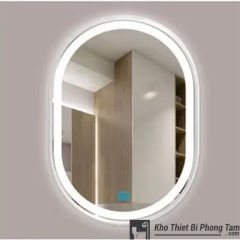 GƯƠNG LED CẢM ỨNG BẦU DỤC CAO CẤP VIỀN TRẮNG HI-GL107T