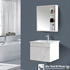 Lavabo Tủ Nhựa PVC Cao cấp Vân Đá Trắng HI-T7678