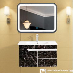 Lavabo Tủ Nhựa PVC Cao Cấp Vân Đá Đen HI-T7813