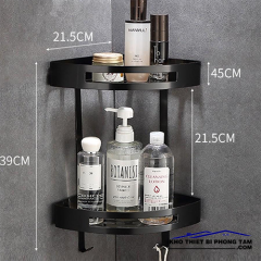 (NEW)Kệ Góc 2 Tầng Đen Cao Cấp Sơn Tĩnh Điện HI-KB05-2TĐ