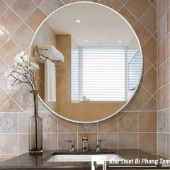 GƯƠNG TRÒN VIỀN THÉP SƠN TĨNH ĐIỆN TRẮNG HI-GS05T