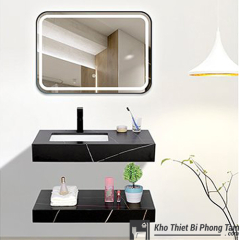 BÀN ĐÁ 2 TẦNG CHỐNG TRẦY GƯƠNG LED CẢM ỨNG CAO CẤP HI-BĐ084
