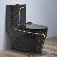 Bồn Cầu Đen Vân Vàng BC-9229