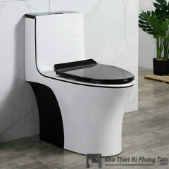 Bồn Cầu 1 Khối Trắng Đen BC-117