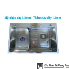 CHẬU CHÉN 1 HỘC INOX 304 CROME DÀY CAO CẤP HI-C31INCROM