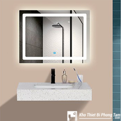 BÀN ĐÁ 1 TẦNG THẠCH ANH GƯƠNG LED CẢM ỨNG CAO CẤP HI-BĐ12