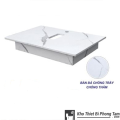 Bàn Đá Chống Trầy Đặt Lavabo Trắng HI-BĐ06