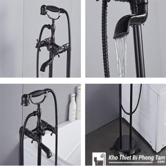 (NEW)Vòi Sen Bồn Tắm Đặt Sàn Nóng Lạnh Đen HI-SC9037