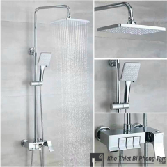 (NEW)Sen Cây Đứng Nóng Lạnh Đồng Thau Mạ Crome HI-SC9043