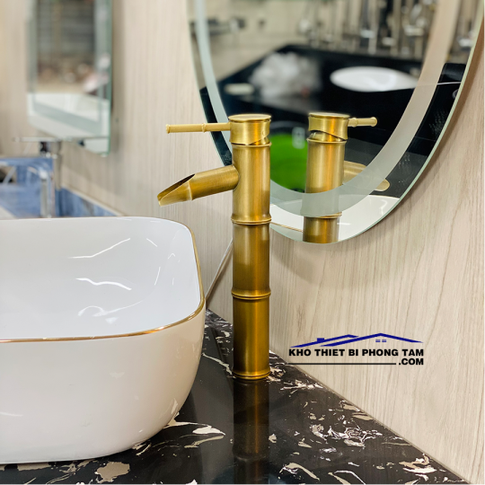 VÒI RỬA LAVABO NÓNG LẠNH ĐỒNG THAU GIẢ CỔ CAO CẤP -5314B