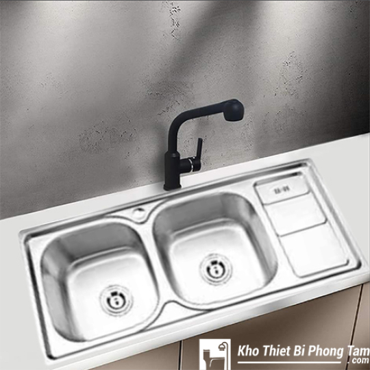 Chậu Chén Inox 2 Hộc 1 Cánh HI-C10IN