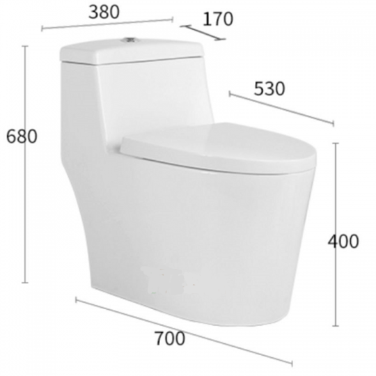 (NEW)Bồn Cầu 1 Khối Lùn Nắp Đầy BC-5C398