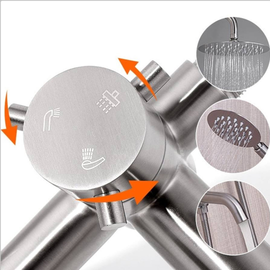 Sen cây tắm tròn lệch inox 304 HI-SC9017