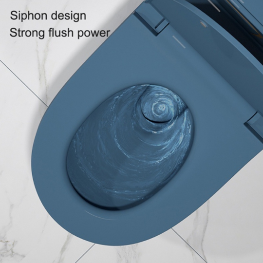 (NEW)Bồn Cầu 1 Khối Xám Xanh Viền Vàng BC-9224