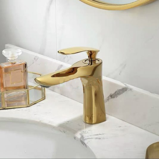 VÒI RỬA LAVABO NÓNG LẠNH MẠ VÀNG -5202V