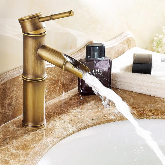 VÒI RỬA LAVABO NÓNG LẠNH ĐỒNG THAU GIẢ CỔ CAO CẤP -5314B