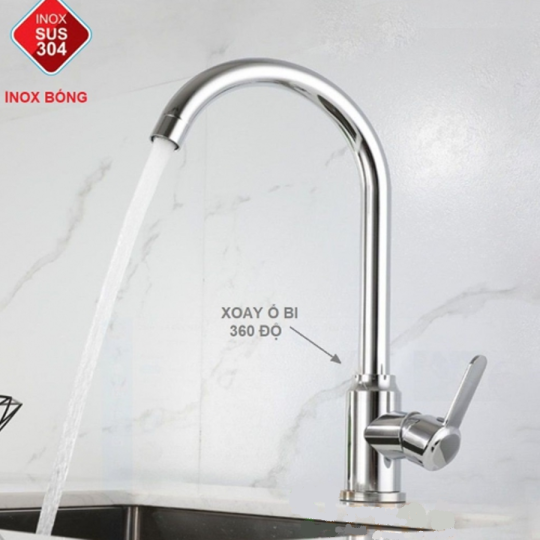 VÒI RỬA CHÉN NÓNG LẠNH INOX 304 SÁNG BÓNG CAO CẤP HI-6321