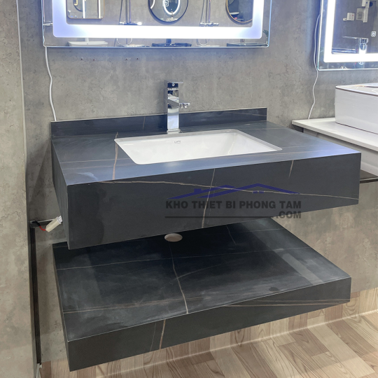 BÀN ĐÁ HOA CƯƠNG CHỐNG TRẦY 2 TẦNG CAO CẤP(TẶNG KÈM LAVBO ÂM) HI-BĐ072Đ