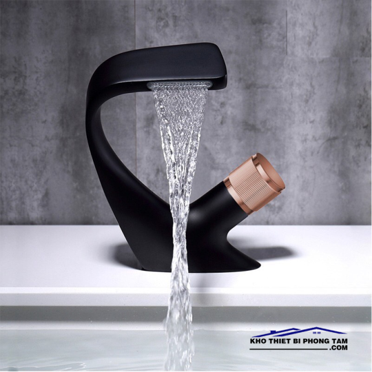 VÒI RỬA LAVABO NÓNG LẠNH SƠN TĨNH ĐIỆN ĐEN -5226