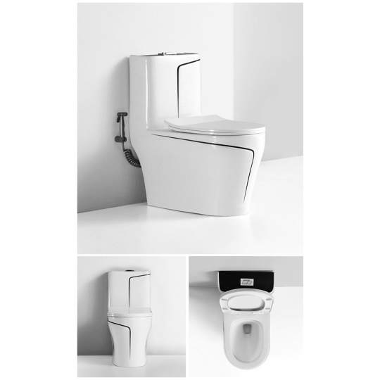 Bồn Cầu Trắng Viền Đen BC-1C104