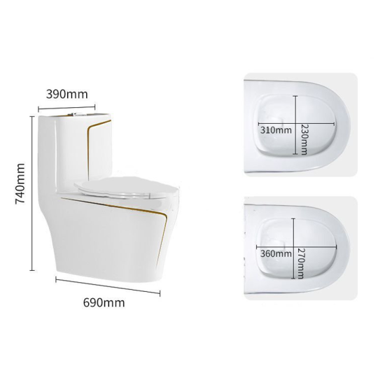 Bồn Cầu Trắng Viền Vàng BC-1C105